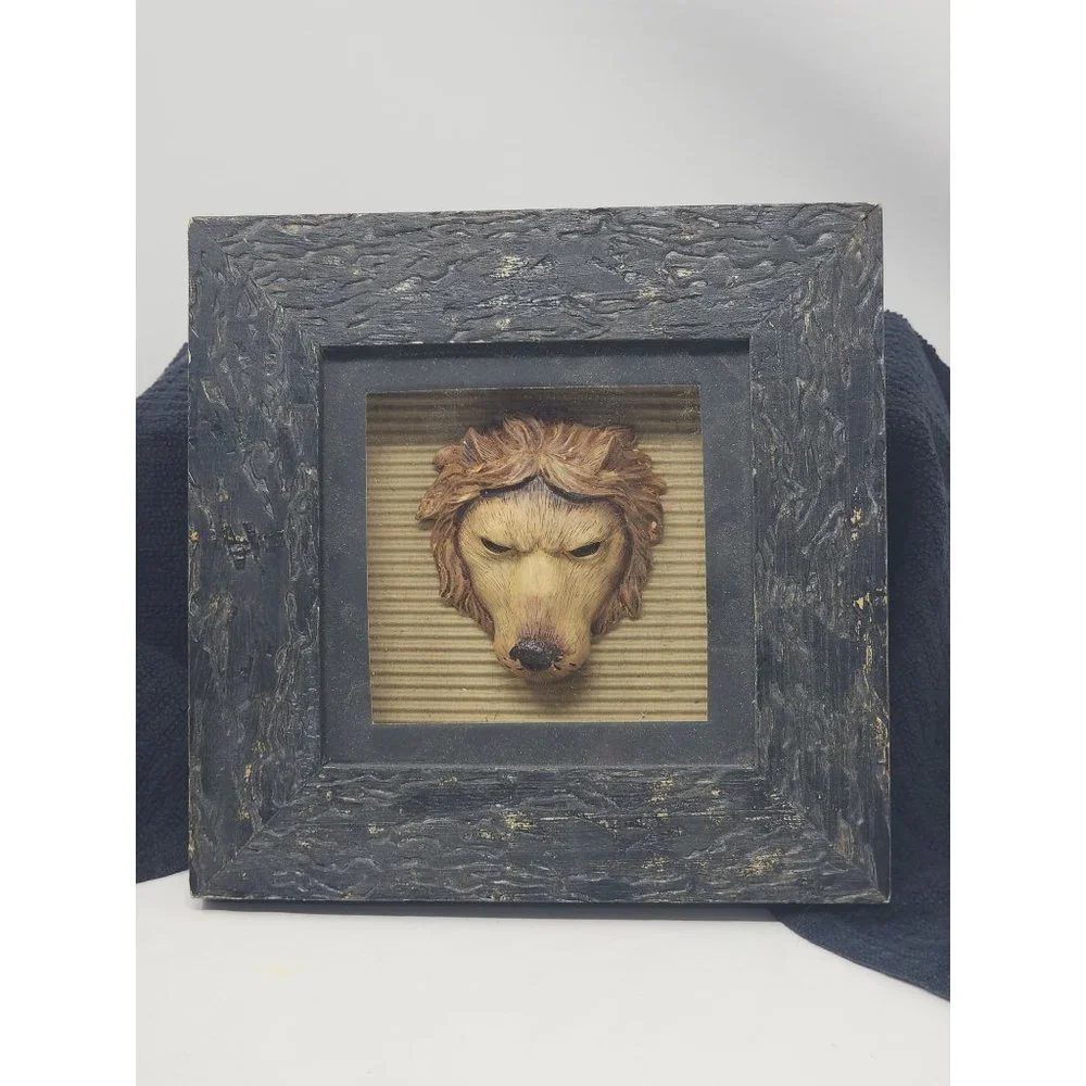 Four African Tribal Jungle Zebra Lion Cheetah Giraffe 3D Box Wall Decor Pictures